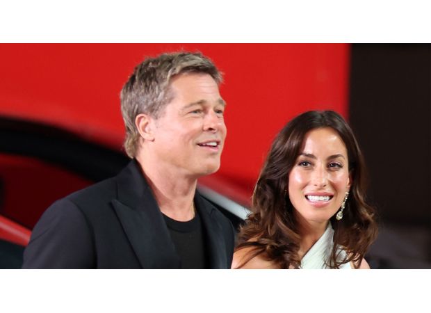 Brad Pitt and Ines de Ramon make their first red carpet appearance as a couple.