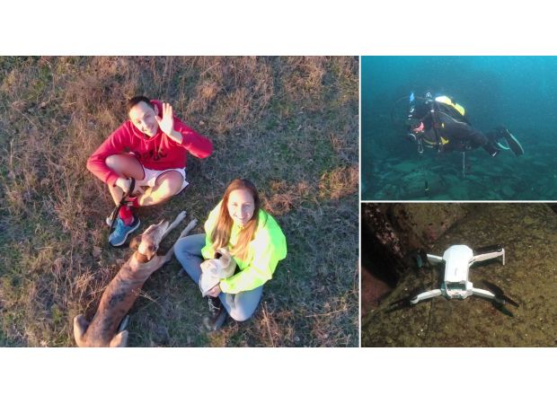 A drone was discovered in the ocean and efforts are being made to return it to its rightful owners.