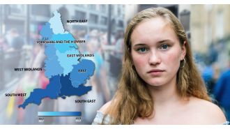 The map displays the regions in the UK where women have the longest life expectancy in good health.