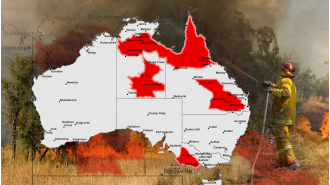 Australian regions most threatened by wildfires this season.