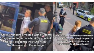 Teen climate activist Greta Thunberg detained during Pro-Palestine rally.