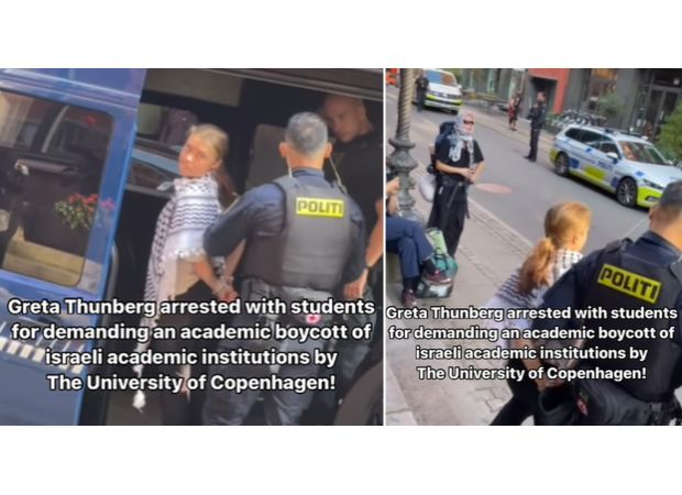 Teen climate activist Greta Thunberg detained during Pro-Palestine rally.