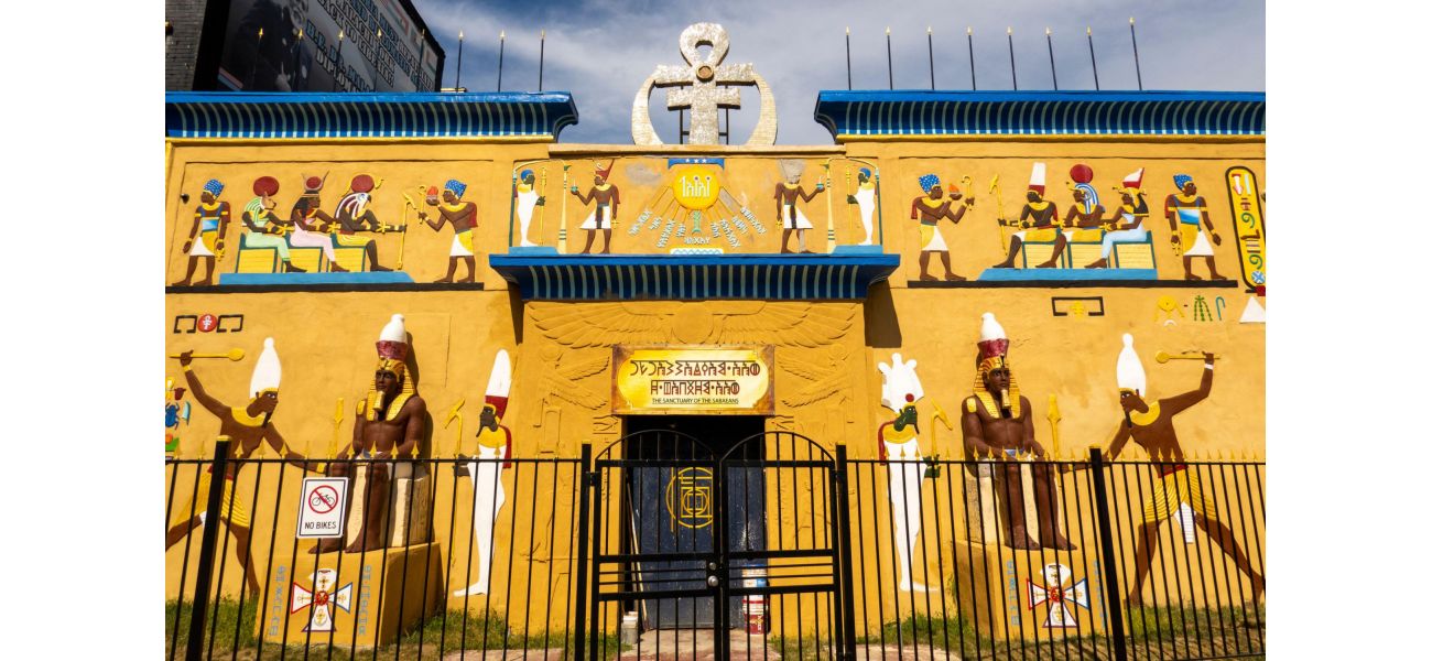 A strange Egyptian temple in New York is the headquarters for a 'UFO cult.'