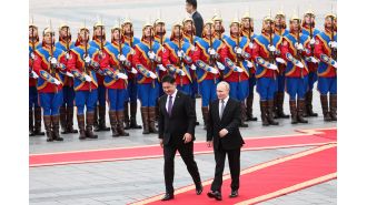 Mongolia ignores arrest warrant, welcomes Putin with red carpet.