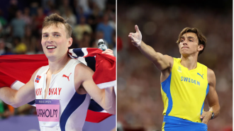 Learn how to catch the highly anticipated 100m sprint challenge between Mondo Duplantis and Karsten Warholm.