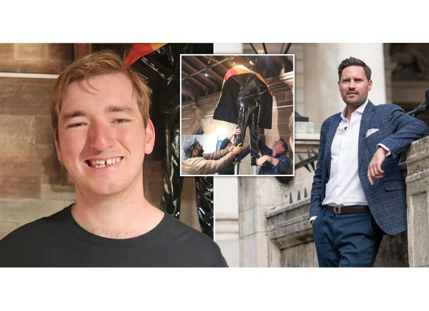 People in the town are working together to prevent a statue of a well-known kind figure from being destroyed.