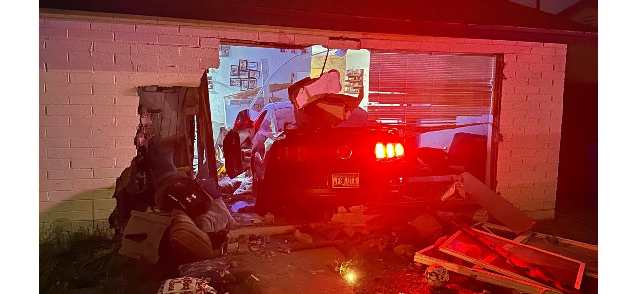 Couple's dinner interrupted when car crashes through living room