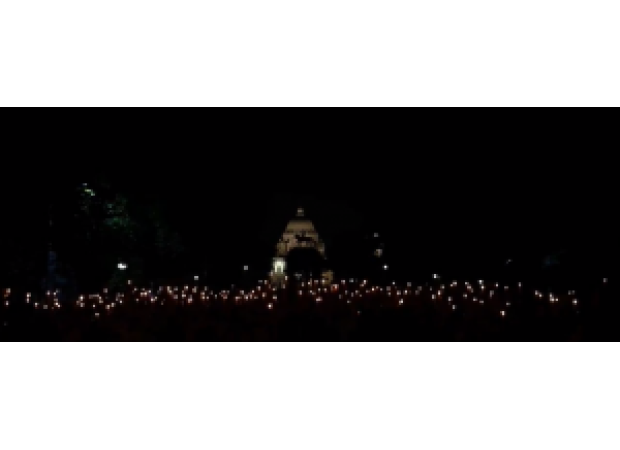 Kolkata residents observe lights out to show solidarity against RG Kar incident.