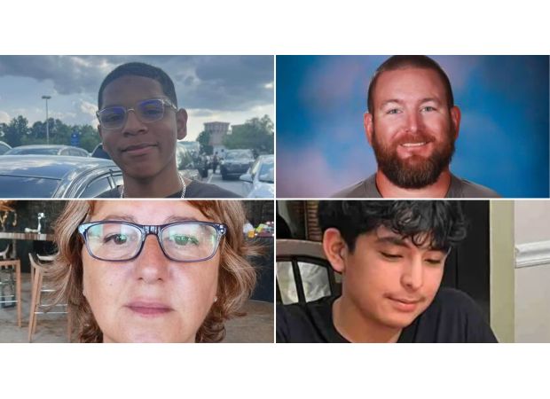 Four people, including students and teachers, who were killed in a mass shooting at a high school have been identified and their photos released.