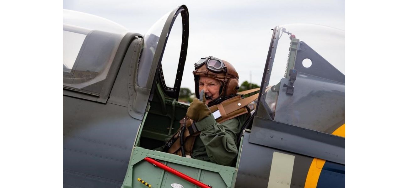 91-year-old woman fulfills lifelong dream of flying in a Spitfire plane, which she watched during WWII.