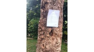 Tribal group urges people to sever ties with Maoist extremists in anti-Maoist posters.