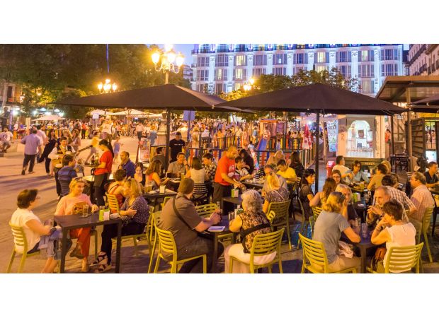 A woman from Britain was sexually attacked and robbed while exiting a nightclub in Madrid.