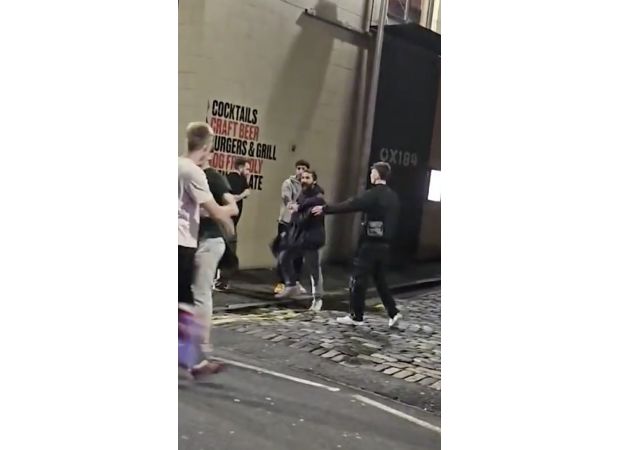 A celebrity got into a fight with customers outside a pub in the UK.