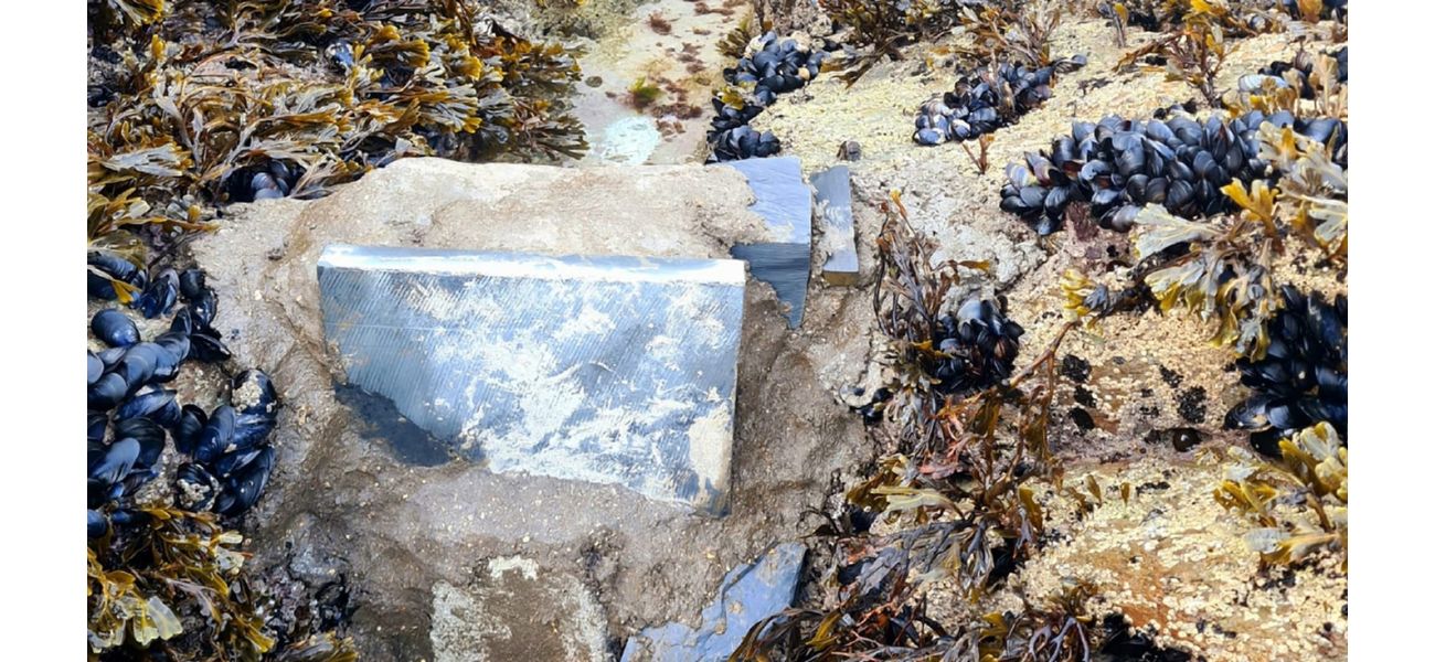 People are upset about the sudden appearance of a concrete dam on a faraway beach.