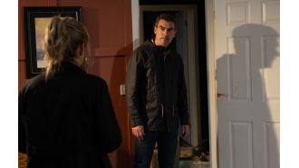 Cain Dingle is shocked by Tom King's mistreatment of Belle in Emmerdale.