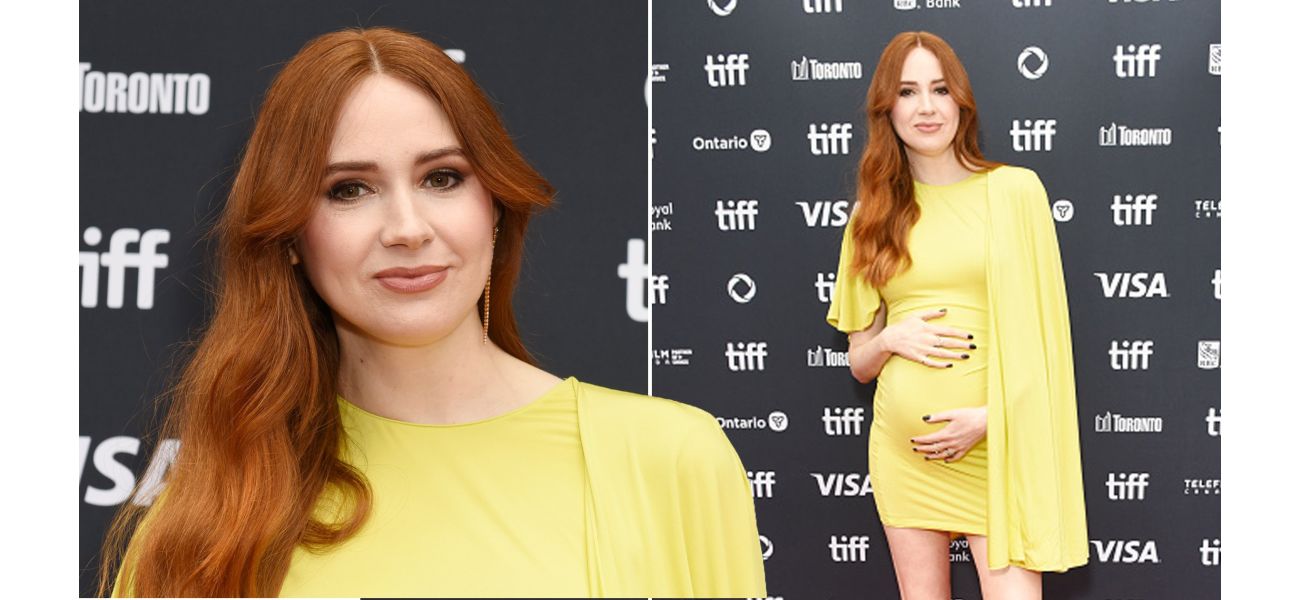 Karen Gillan reveals she's pregnant while attending movie premiere after extended absence.
