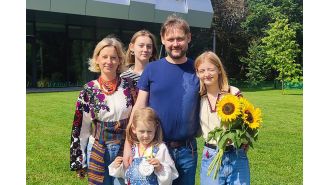 A man from Ukraine tragically loses his wife and three daughters in a Russian missile attack.