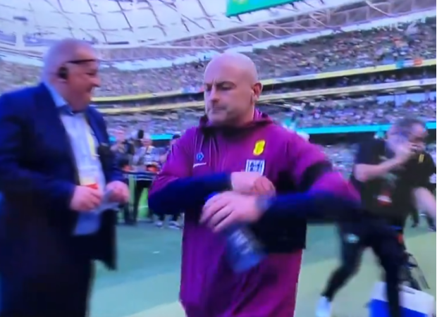 Carsley's first blunder as England coach: sitting in the incorrect dugout.