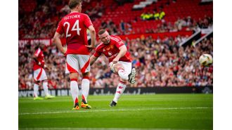 Wayne Rooney jokes about his own skills after scoring impressive free-kick for Manchester United Legends.