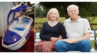 Elderly opt for dual suicide chamber rather than waiting for NHS care.