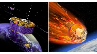 A blazing satellite will fall to Earth tonight.