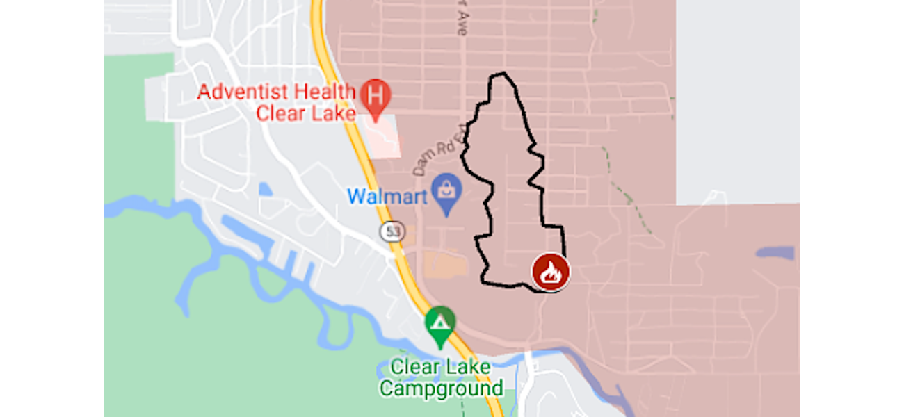 Clearlake residents forced to leave their homes due to fire, according to Boyles Fire map.