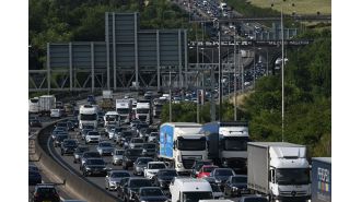 Morning commuters dealing with traffic and travel issues.