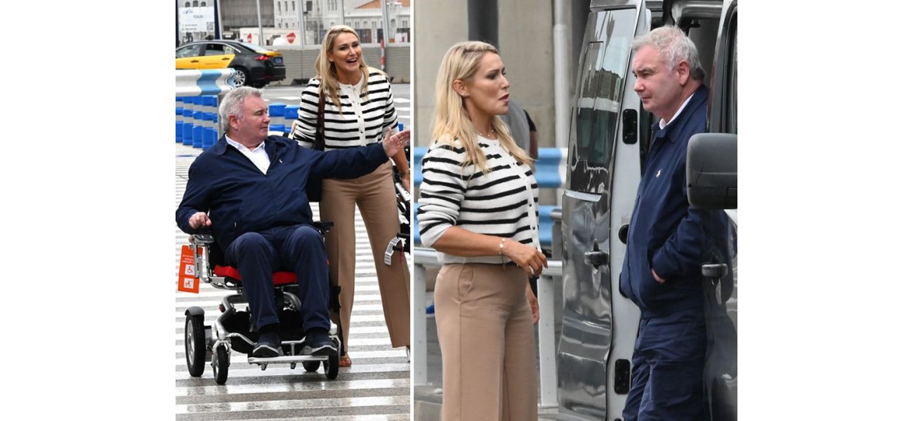 TV host Eamonn Holmes, 64, spotted with new partner, 42, while on vacation, using a wheelchair.