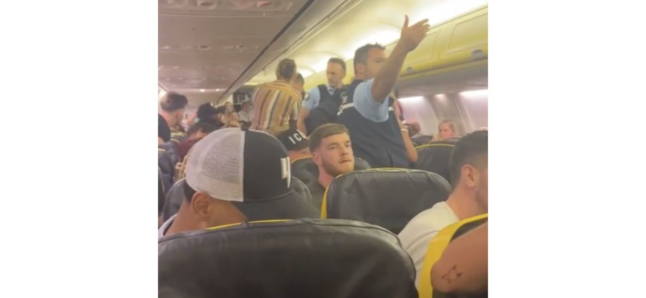 Disorderly behavior on Ryanair flight as British couple assaults crew and spits at other passengers.