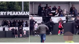 Parents get into a big brawl at a kids' soccer game.