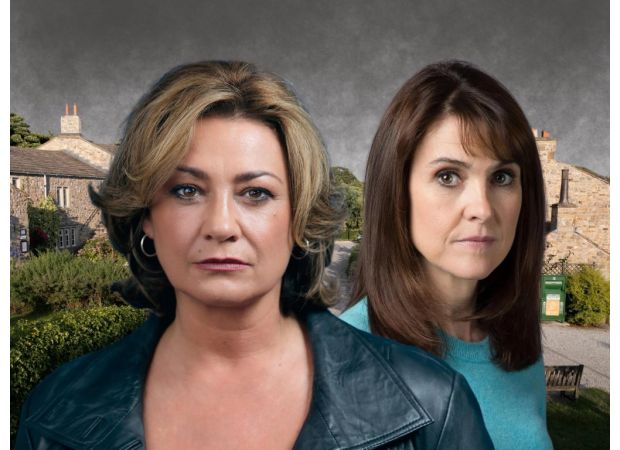 Moira Dingle from Emmerdale is confronted by a person from her past, leading to a violent reaction.