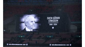 England honors Sven-Goran Eriksson before match against Finland.