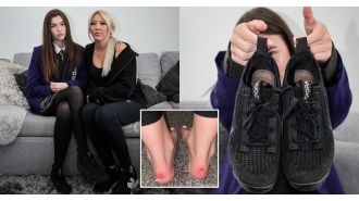 A 13-year-old girl got suspended from school due to blisters caused by her shoes.