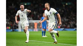 England's Harry Kane scores twice in his 100th cap as the team receives high ratings.