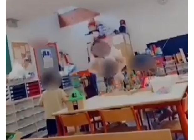 Controversy over teacher striking crying girl who calls for mother.