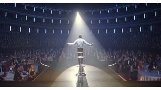 Famous 90s star cries as strange movie gets enthusiastic reception.