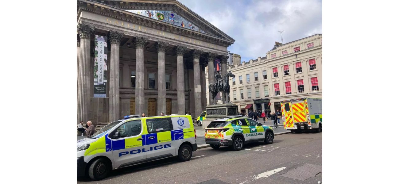 A man died from falling off a balcony in an art gallery.