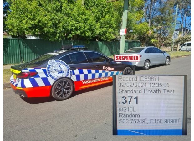 Woman caught with excessive alcohol in car while driving to pick up children.