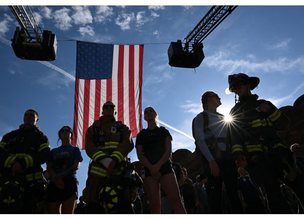 Pictures from the 2024 event honoring 9/11 victims with a stair climb at Red Rocks in Colorado.