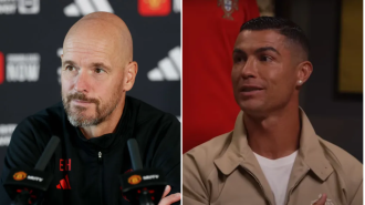 Ajax coach responds to Ronaldo's comments about Man Utd's playing style.