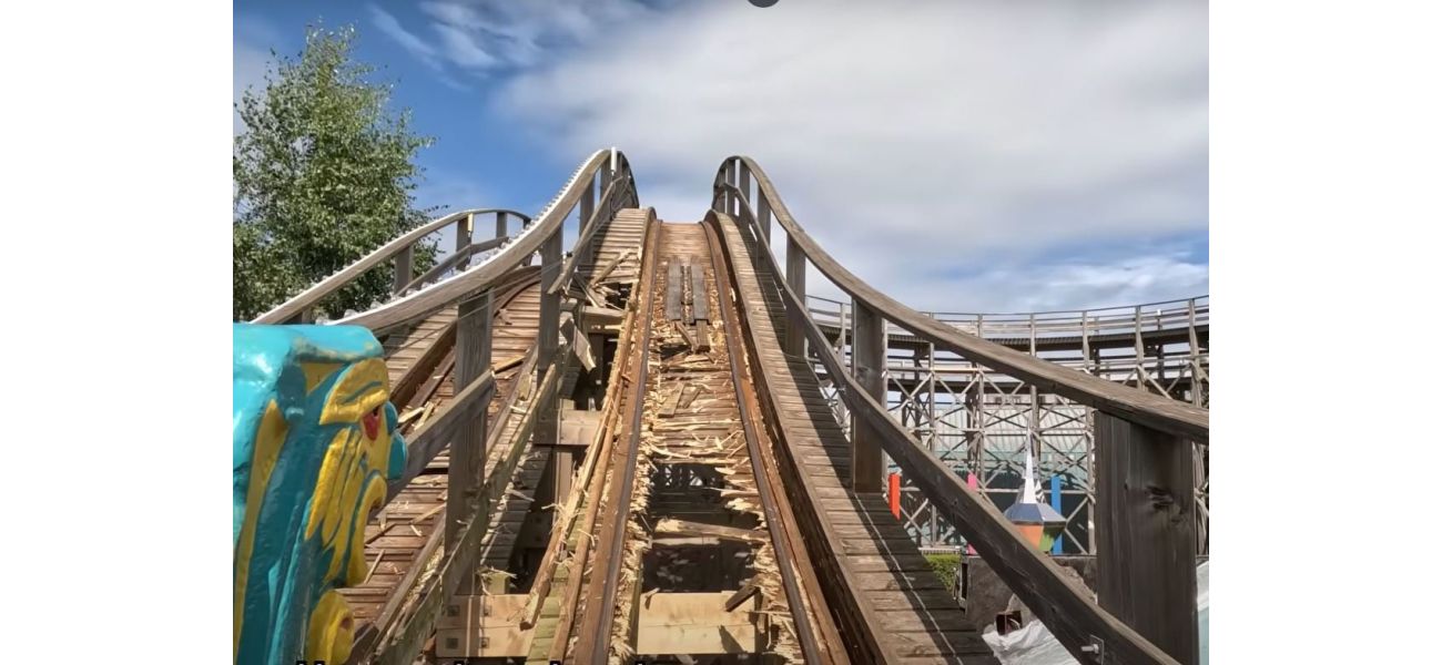 Ancient British rollercoaster falling apart while riders are on it.