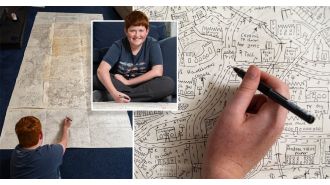 After seven years, a boy has completed his imaginary city drawing that he began creating.