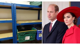 The royal couple William and Kate do their part in helping the community by replenishing a food bank that was robbed.