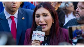 Laura Loomer is a conspiracy theorist accused of influencing Trump's comment about eating pets.