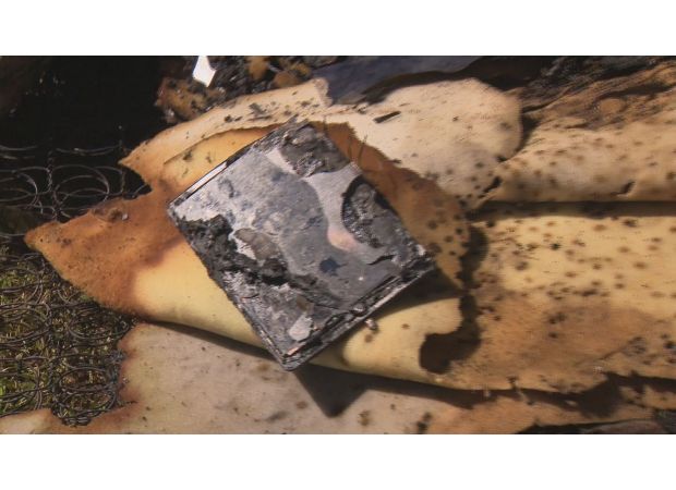 A family's home is destroyed by a fire caused by an iPad charging.