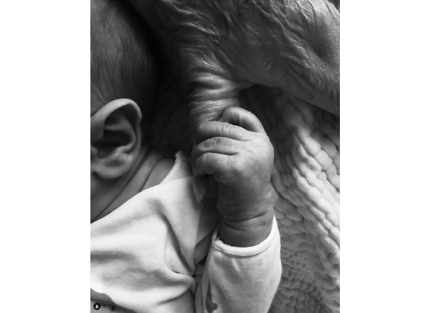 Sophie Delezio welcomes her new baby boy, Frankie, into the world.