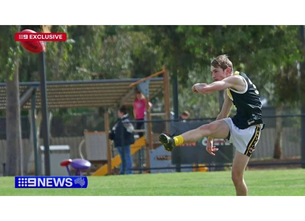 A teenager was airlifted to hospital in critical condition following a violent football game.