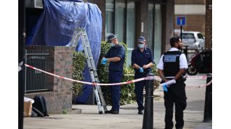A woman in her 30s was fatally stabbed inside a flat and two individuals have been taken into custody.