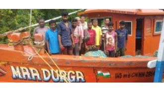 11 fishermen and their trawler were caught in Gahirmatha.