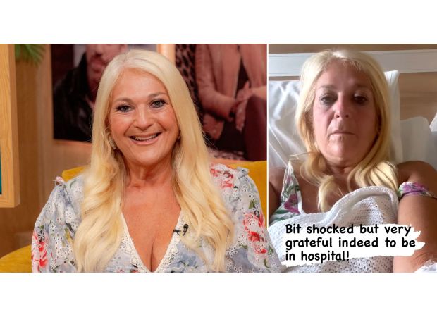 TV personality Vanessa Feltz was in severe pain and had to undergo urgent surgery after being taken to the hospital.
